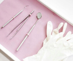 tray with dental instruments